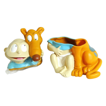 Galletero Vintage Rugrats Applause Plástico Tommy Y Firulais 25 cms aprox año 1998