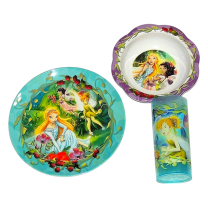 Set de platito vintage de melamina acrílicos pequeños Fairies Tinkerbell