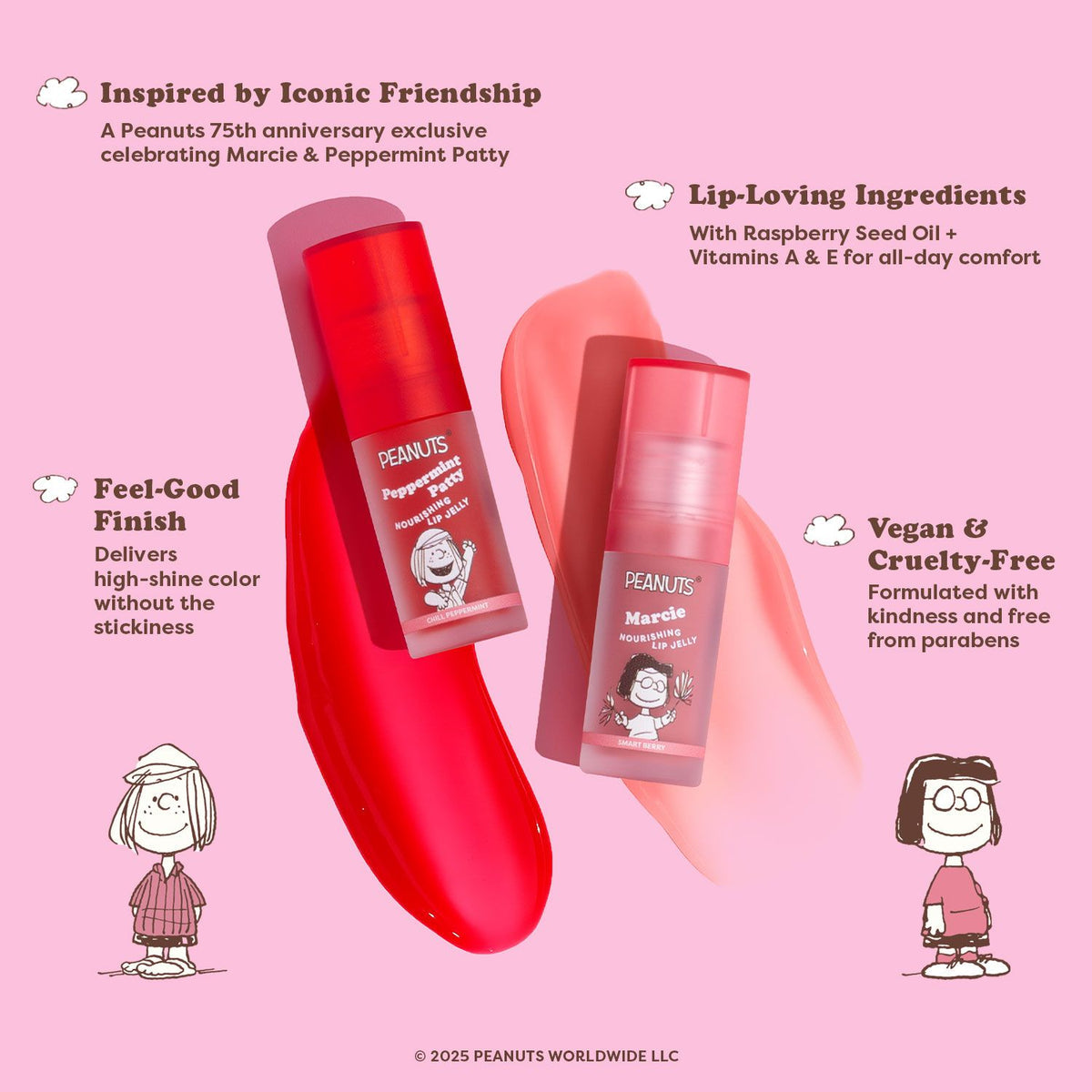 ⚠️ PREVENTA Maquillaje Snoopy Peanuts 75 aniversario Marcie lip jelly Smart berry