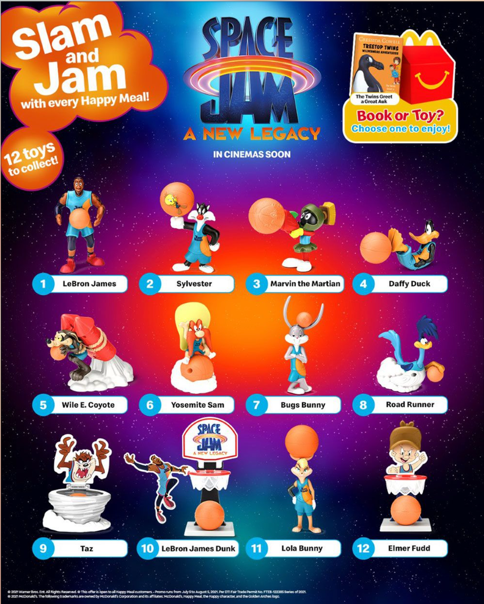 Space Jam New Legacy McDonald's Happy Meal año 2021